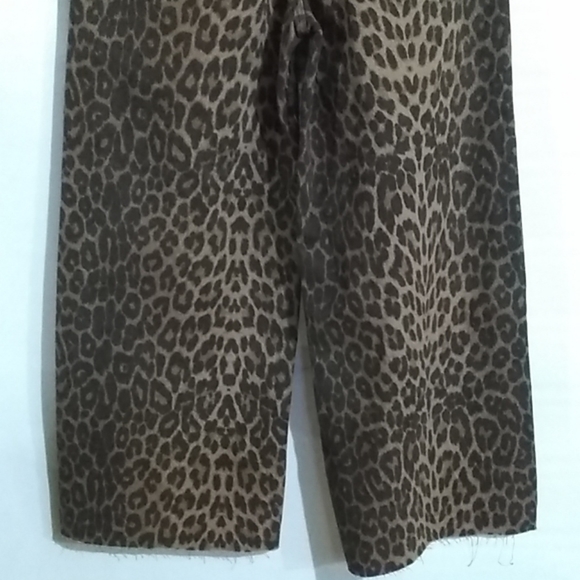 Zara Leopard Mid Rise Culotte Jeans NWT - Picture 5 of 6